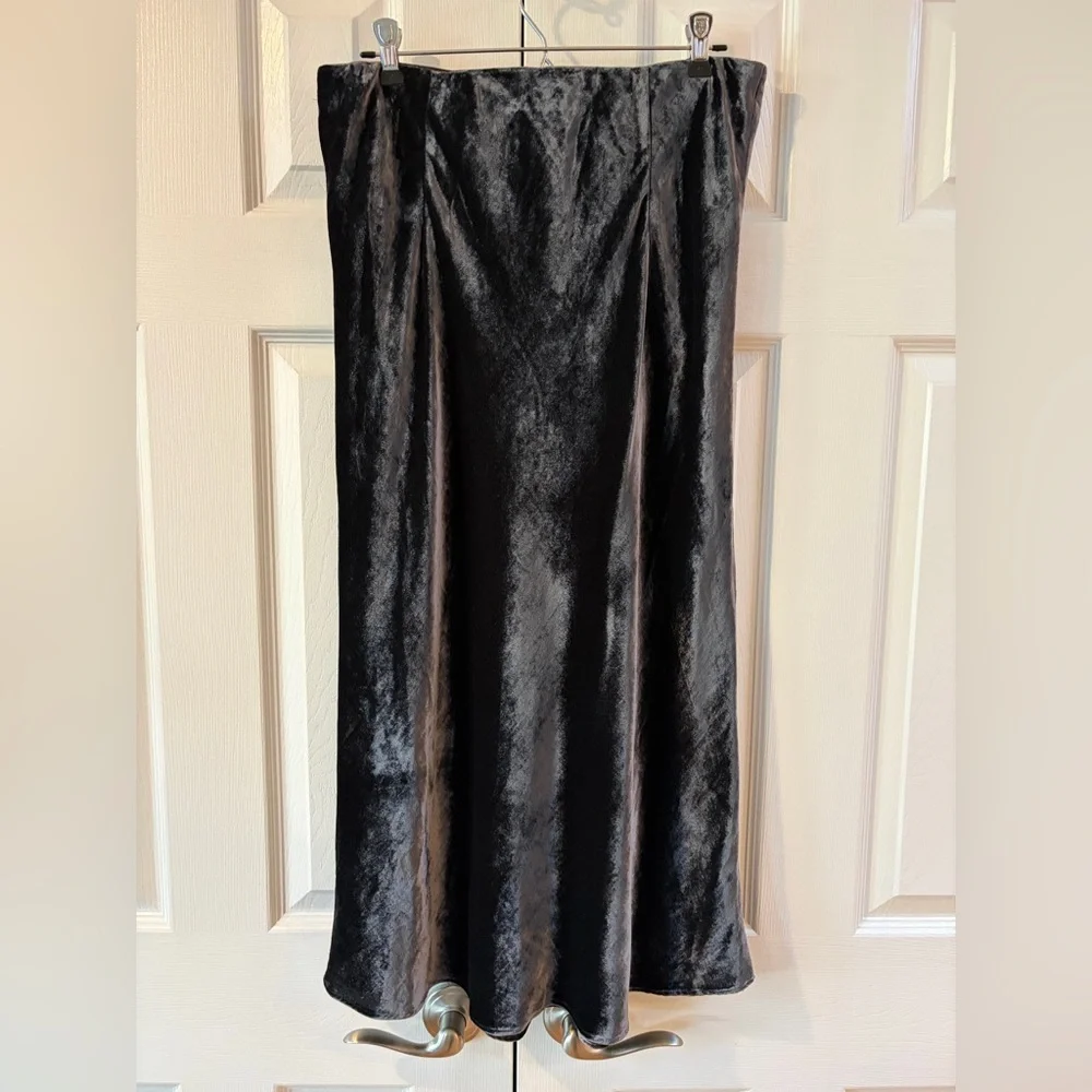 J. Crew Elegant Black Velvet Maxi Skirt